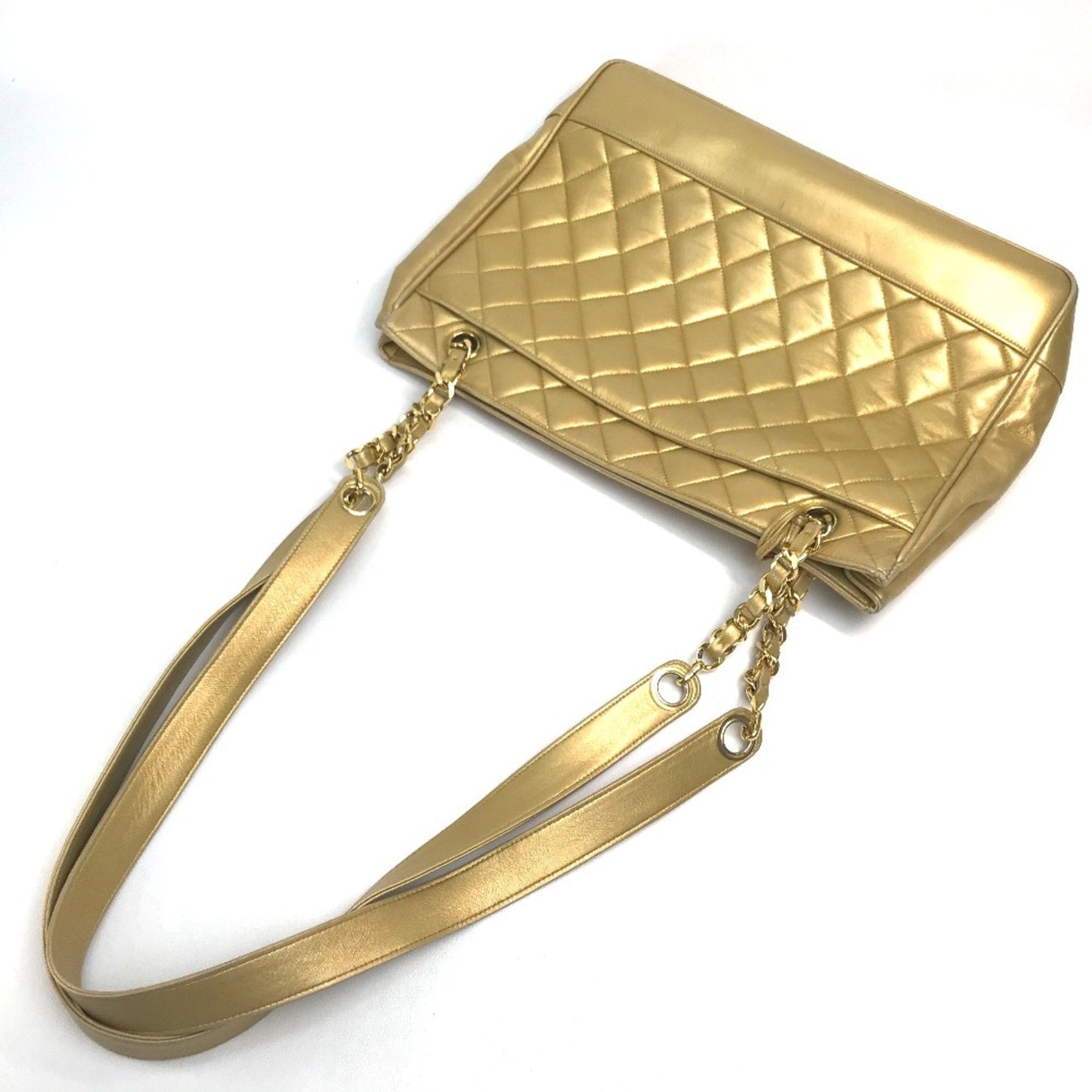 Chanel Classic Quilted Gold Leather Shoulder Bag