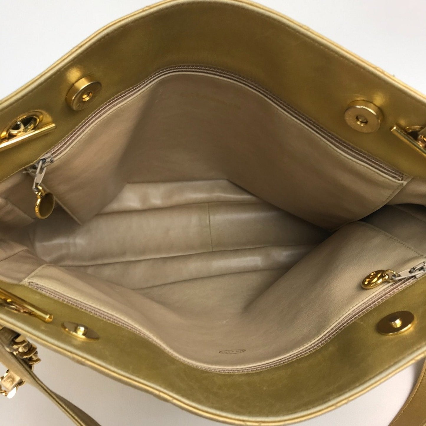 Chanel Classic Quilted Gold Leather Shoulder Bag