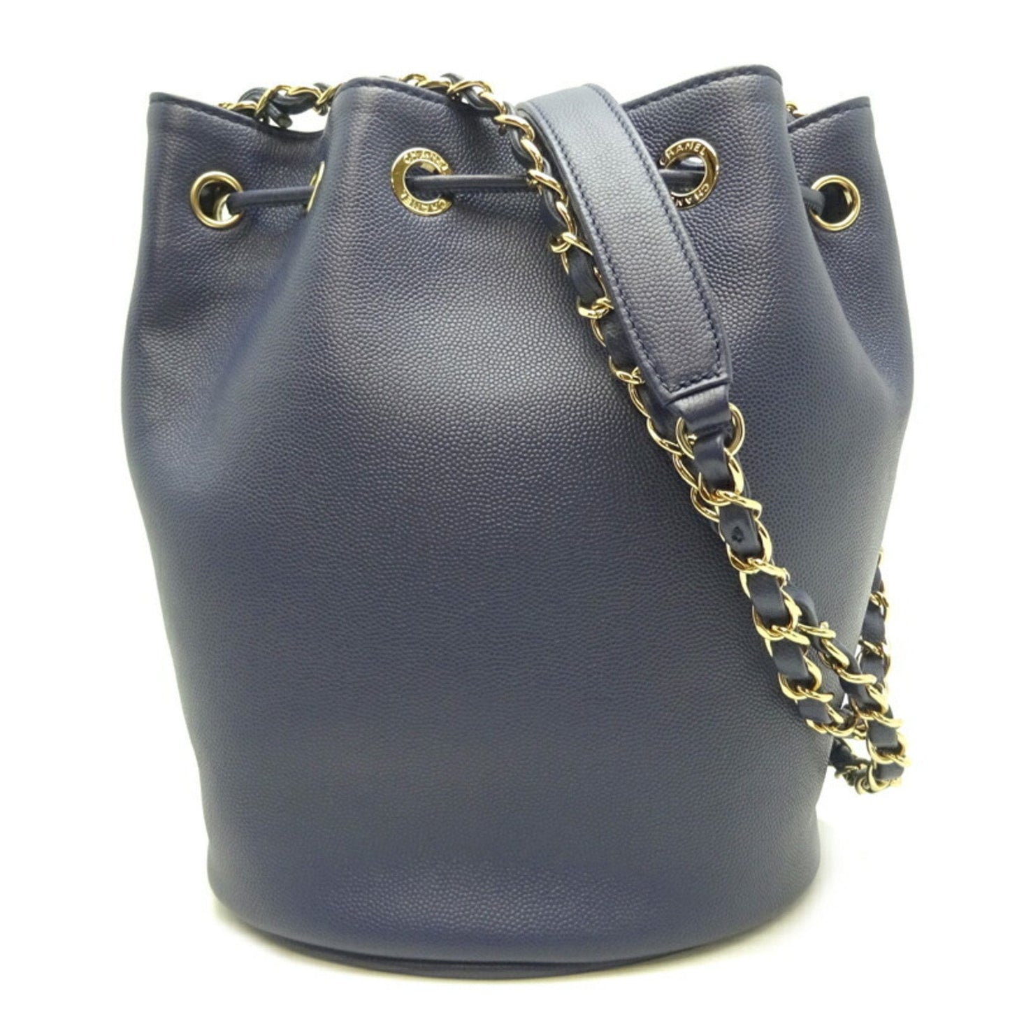 Chanel tudded Bucket Bag Dark Blue