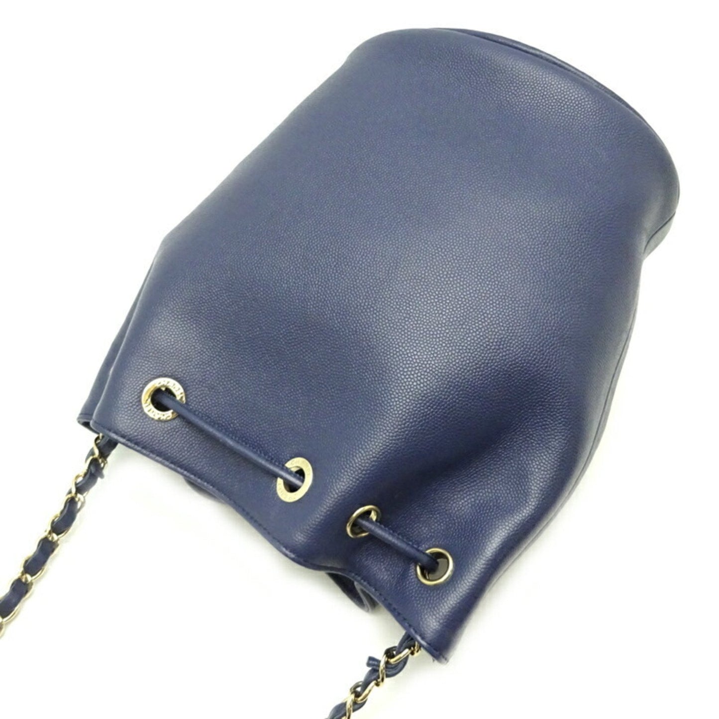 Chanel tudded Bucket Bag Dark Blue