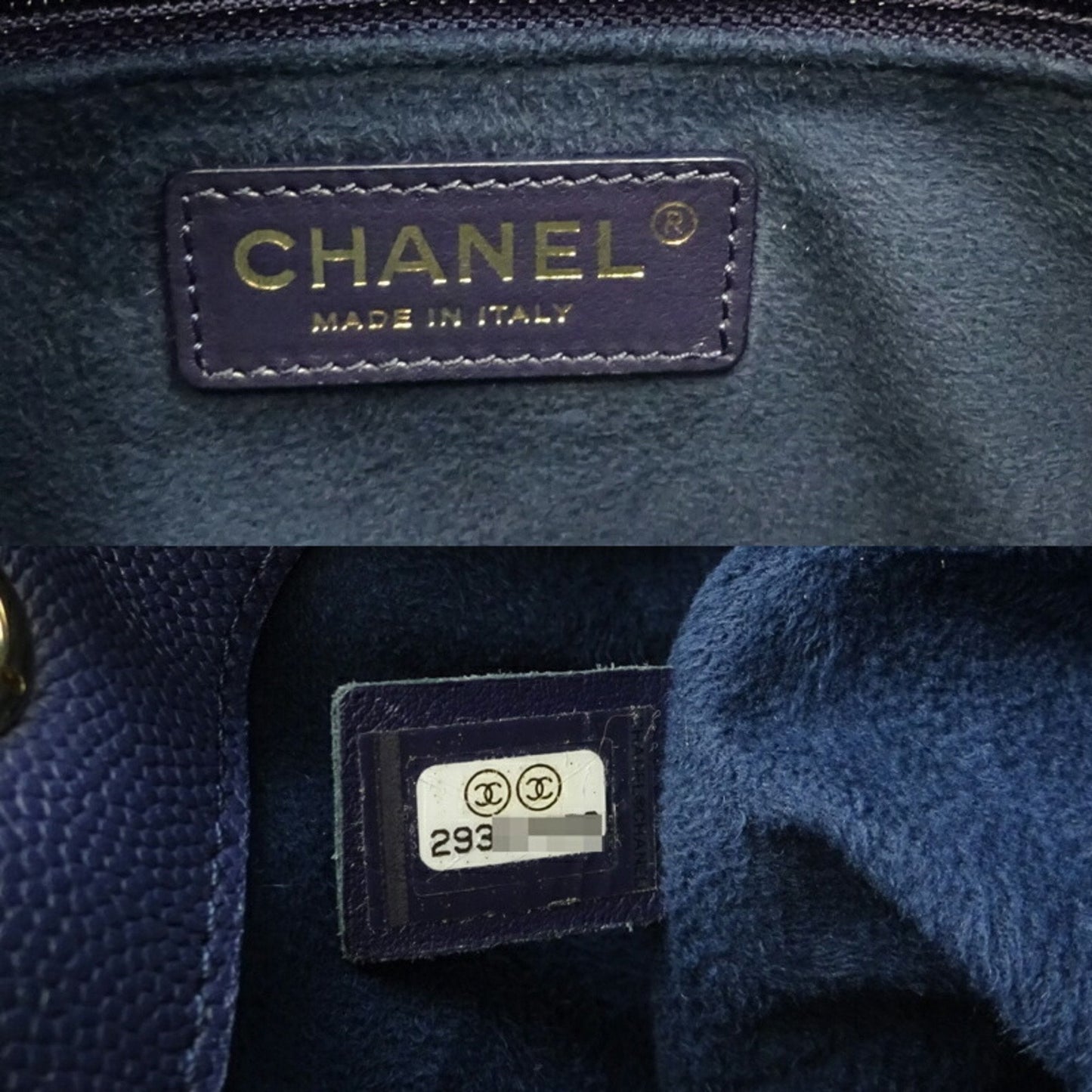 Chanel tudded Bucket Bag Dark Blue