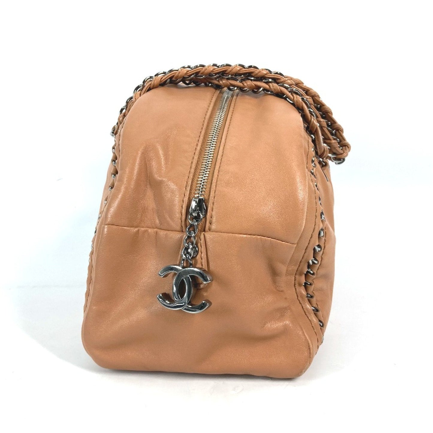Chanel Calfskin Quilted Leather Shoulder Bag Chain Trim