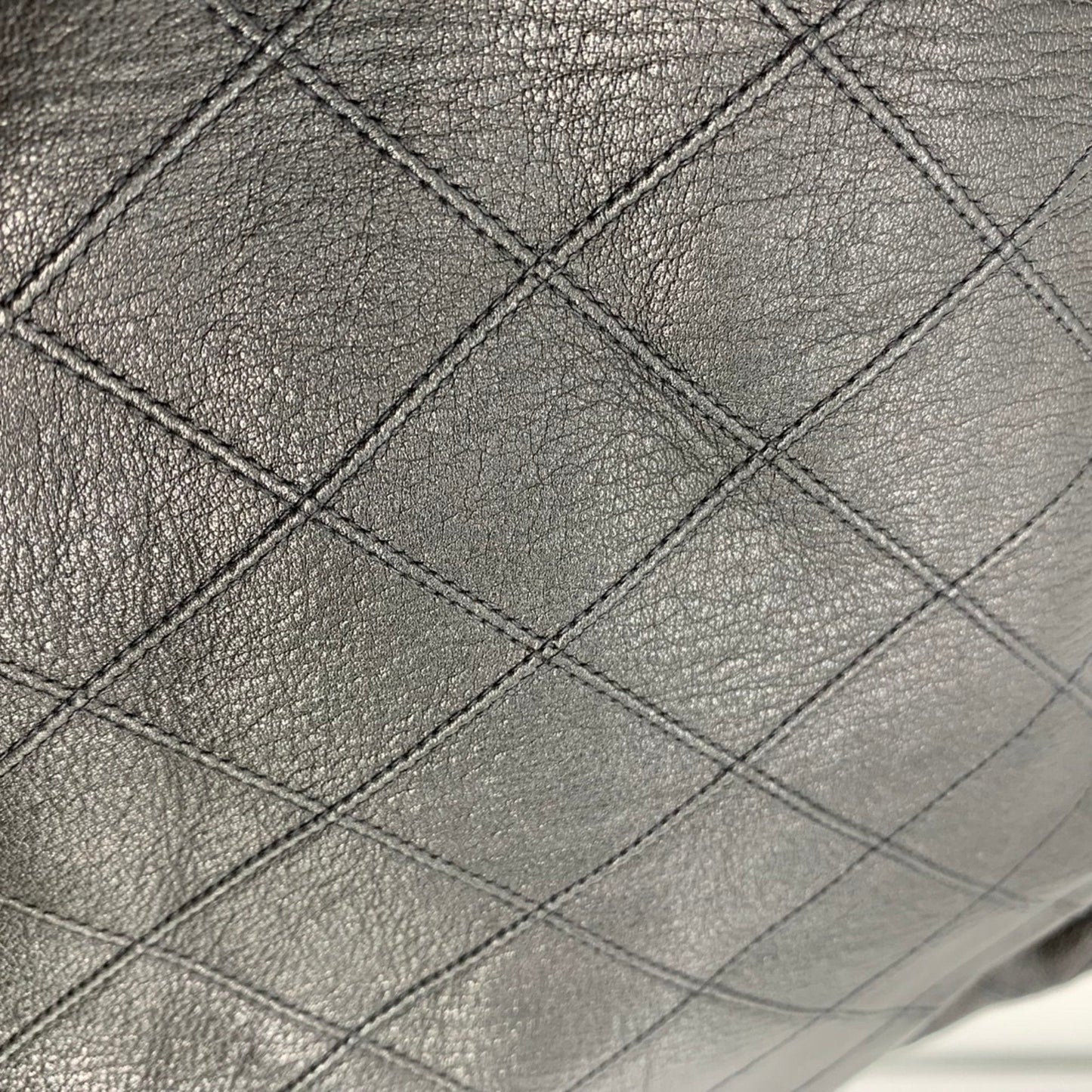 Chanel Quilted Leather Bucket Bag Drawstring Chain