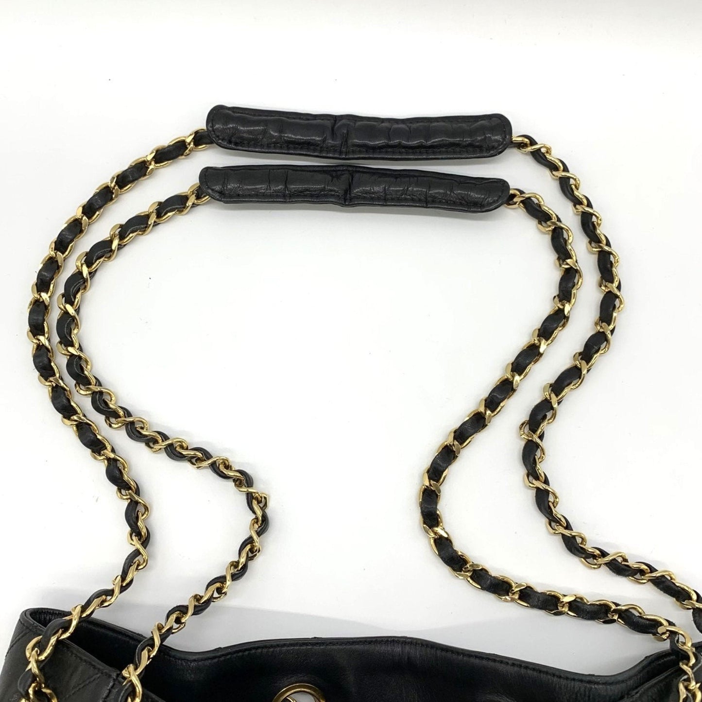 Chanel Quilted Leather Bucket Bag Drawstring Chain