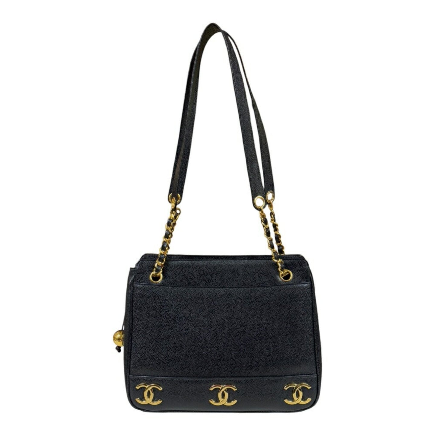 Chanel Caviar Leather Shoulder Bag Black