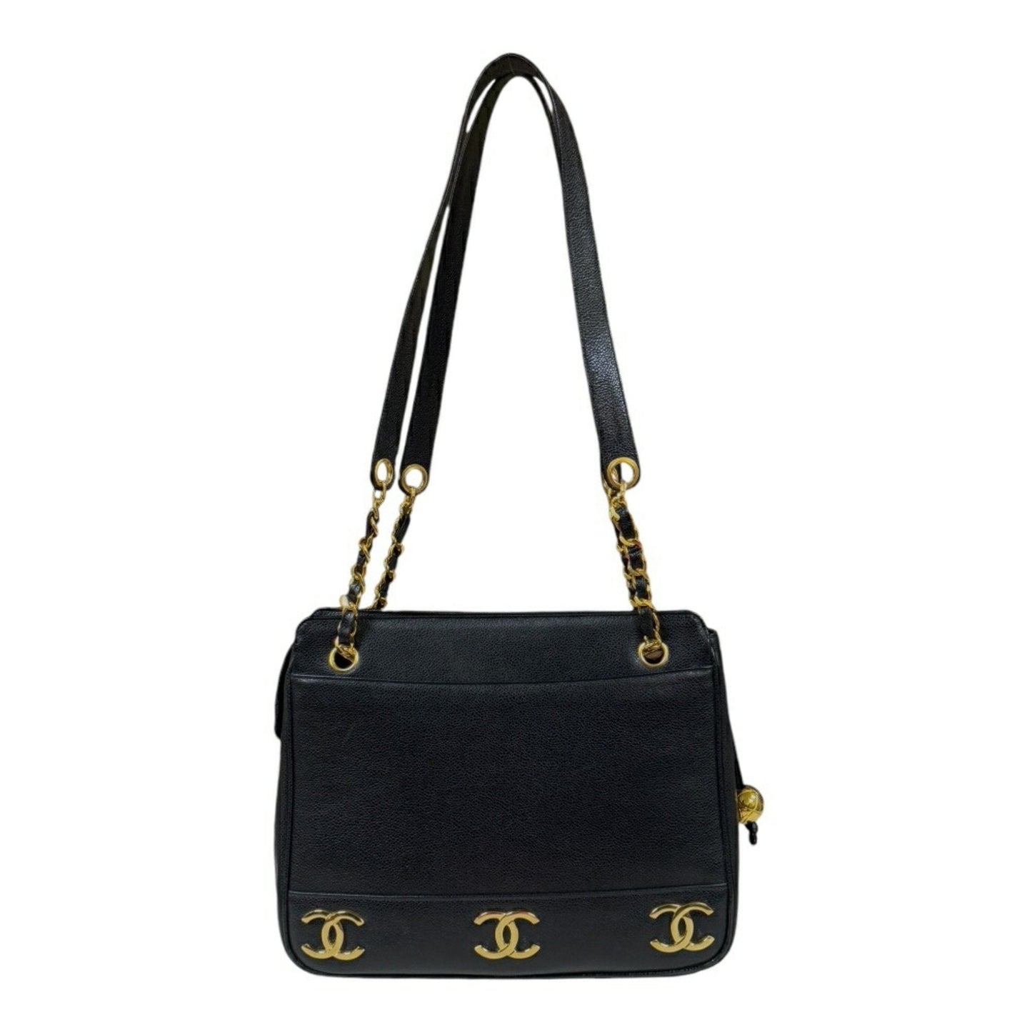 Chanel Caviar Leather Shoulder Bag Black