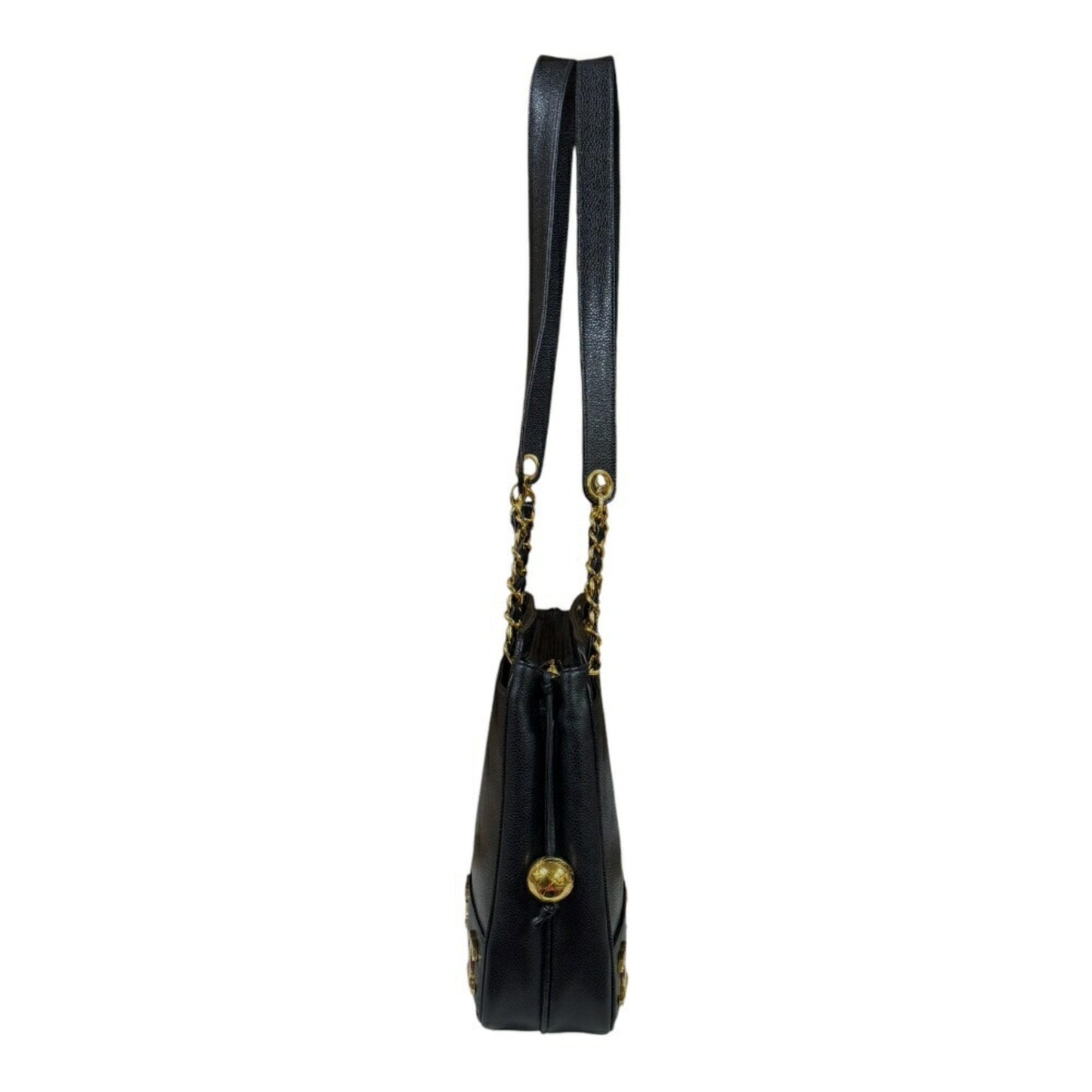 Chanel Caviar Leather Shoulder Bag Black