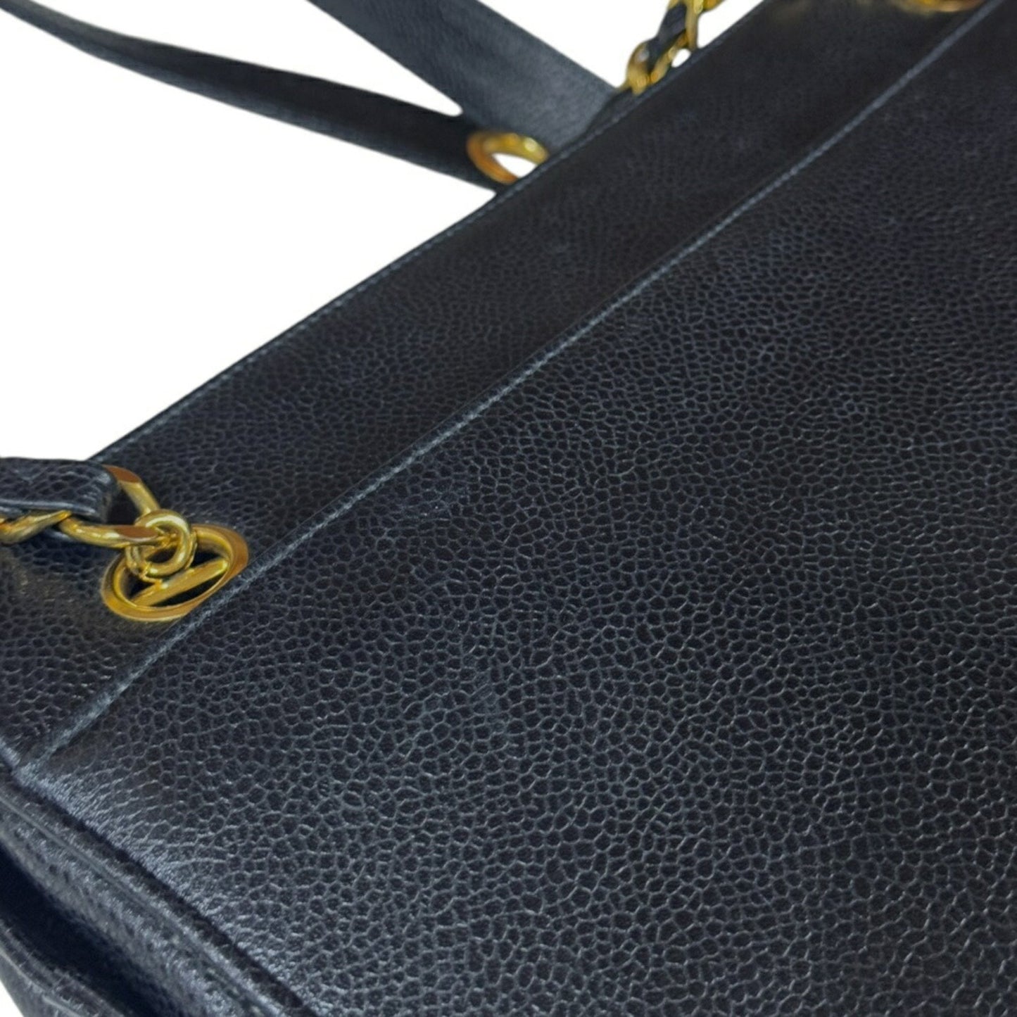 Chanel Caviar Leather Shoulder Bag Black