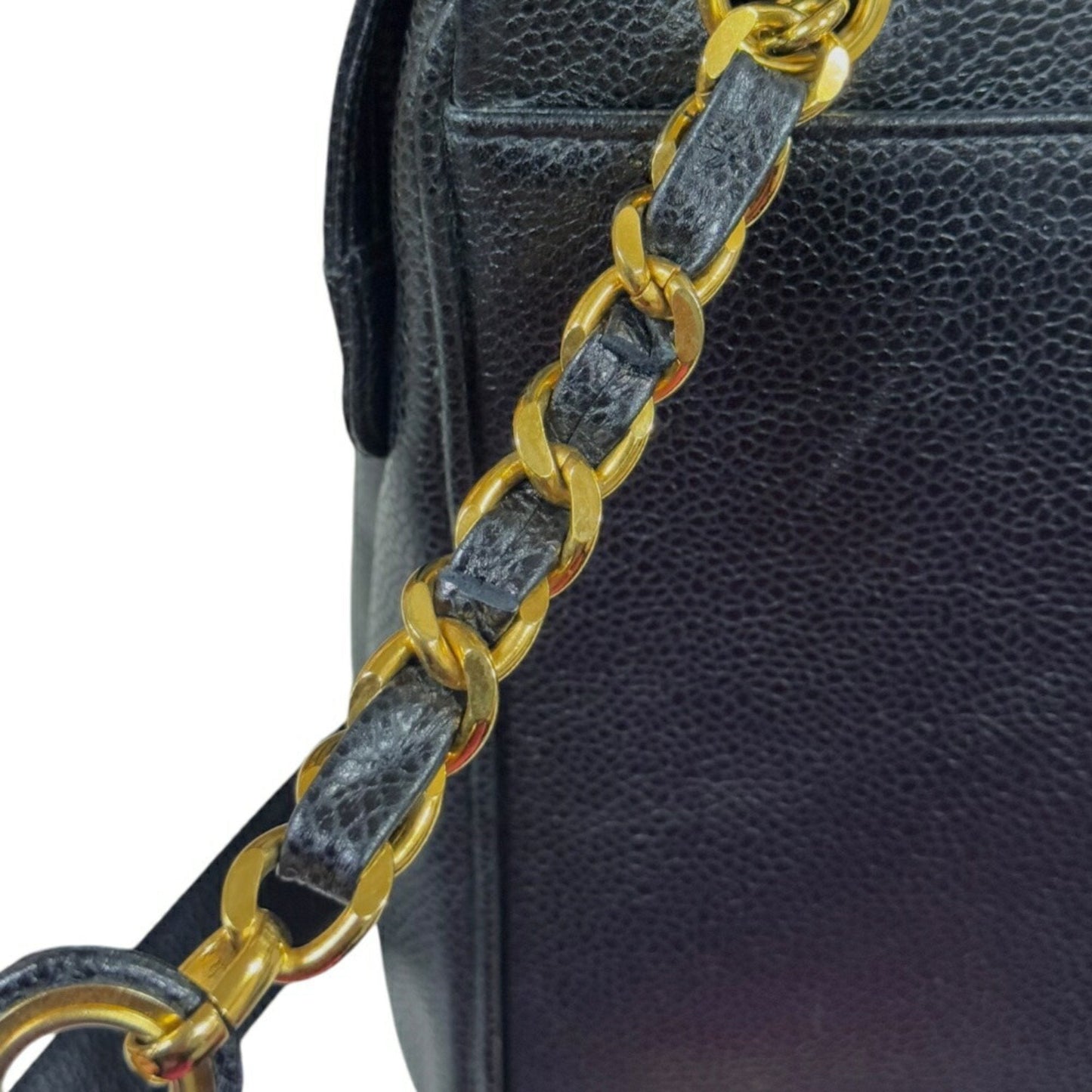 Chanel Caviar Leather Shoulder Bag Black