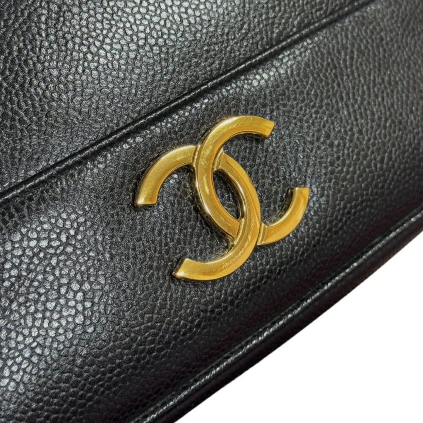 Chanel Caviar Leather Shoulder Bag Black
