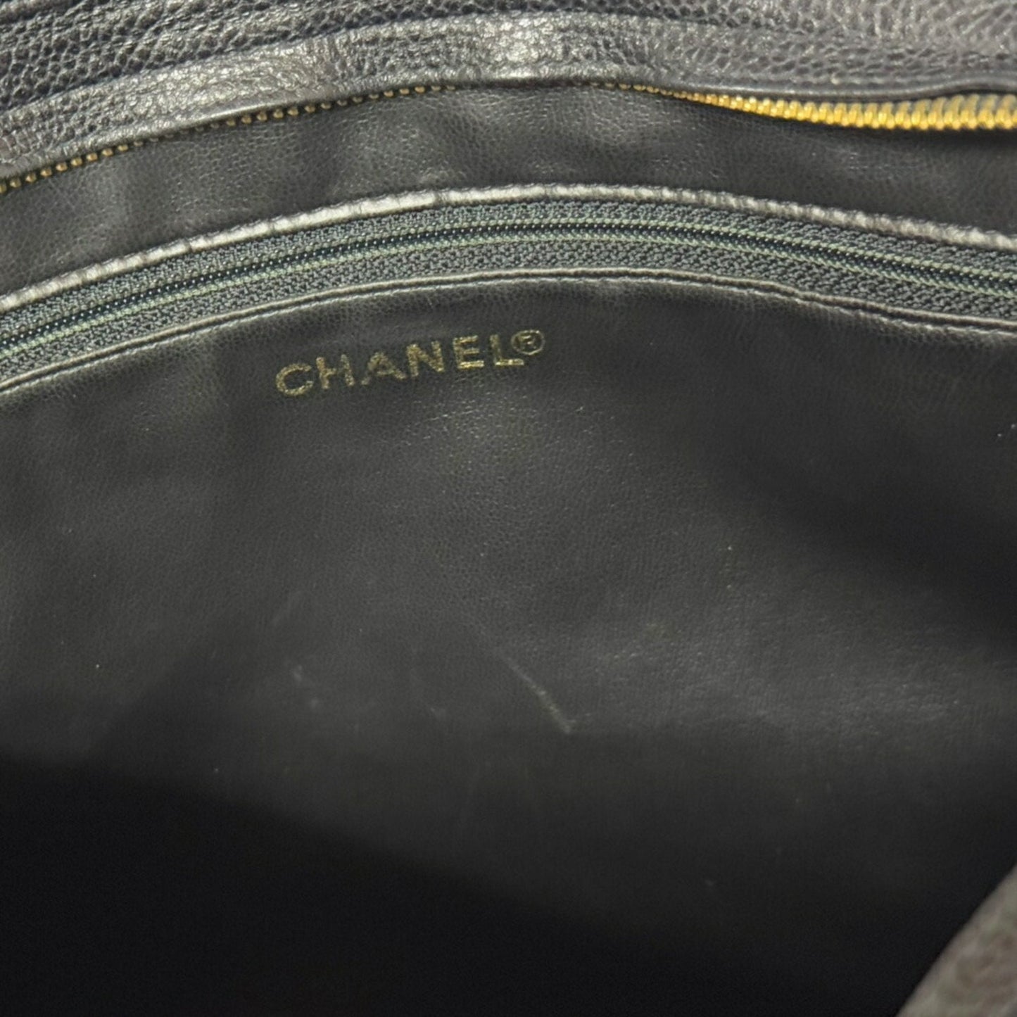 Chanel Caviar Leather Shoulder Bag Black