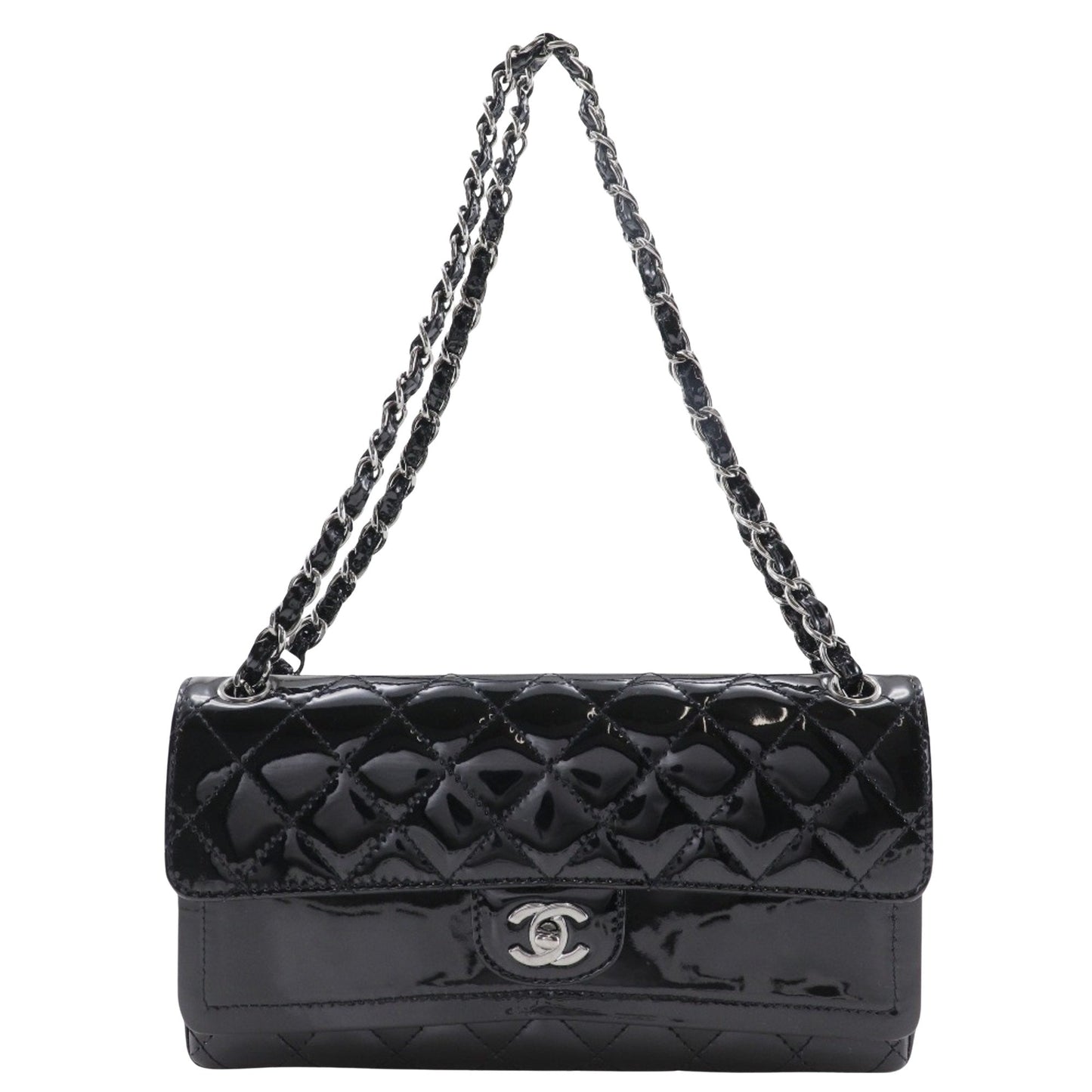 Chanel Classic Double Flap Patent Leather Shoulder Bag