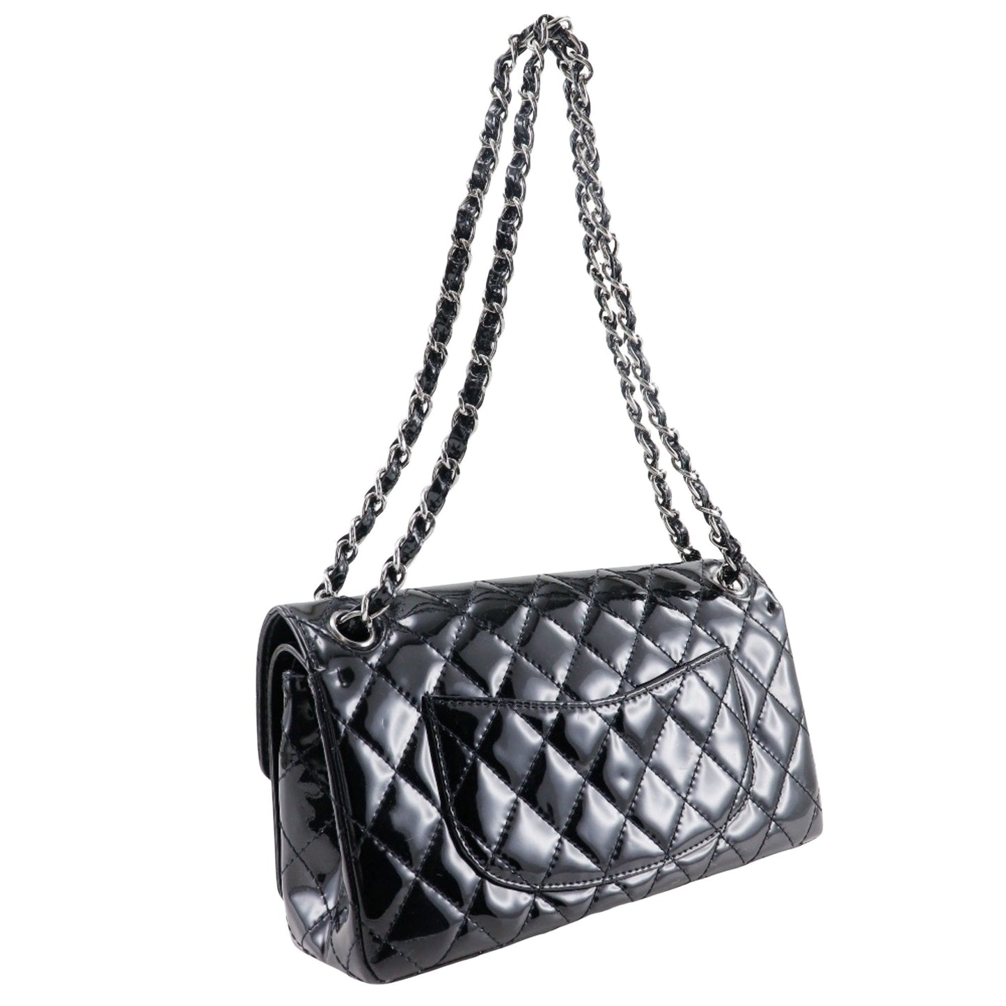 Chanel Classic Double Flap Patent Leather Shoulder Bag