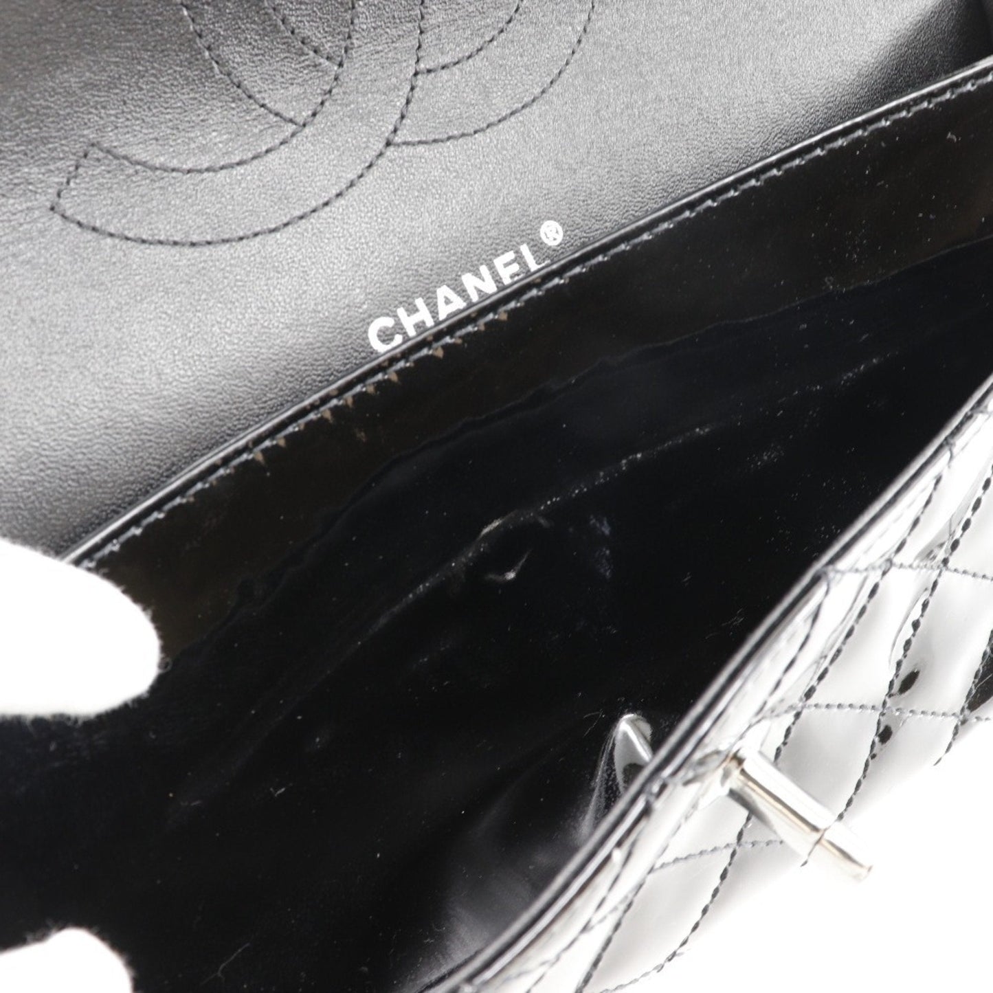 Chanel Classic Double Flap Patent Leather Shoulder Bag