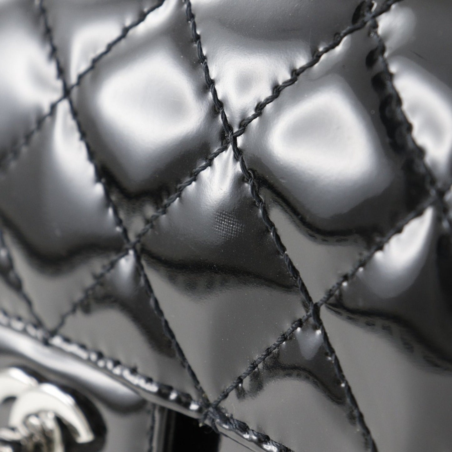 Chanel Classic Double Flap Patent Leather Shoulder Bag