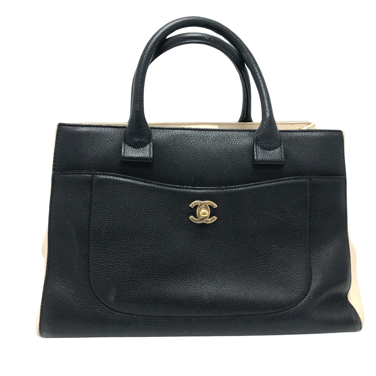 Chanel hopping Tote Bag Black  Beige