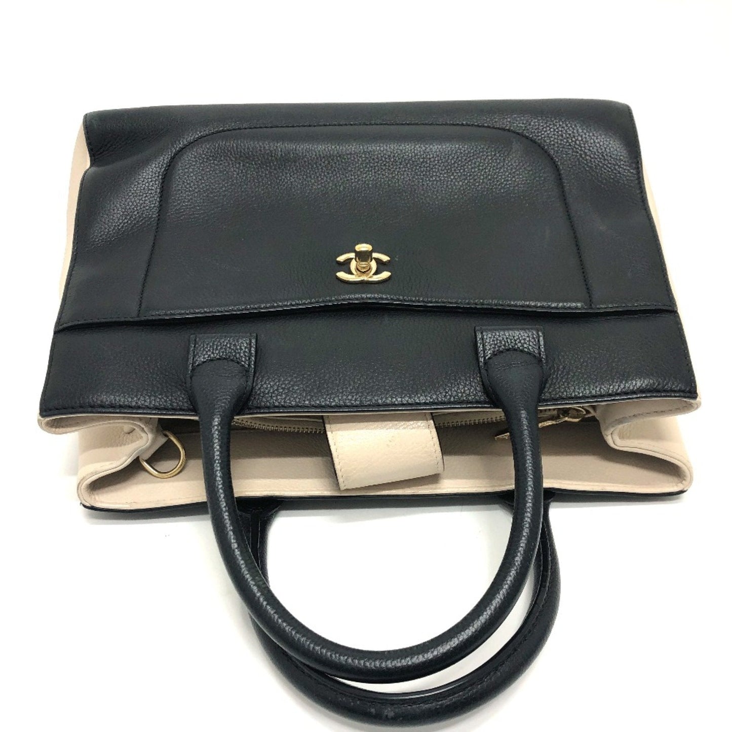 Chanel hopping Tote Bag Black  Beige