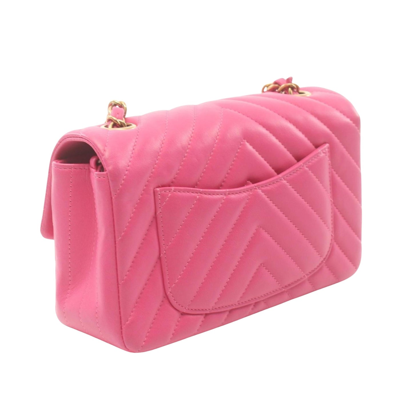 Chanel Mini Chevron Flap Bag Pink
