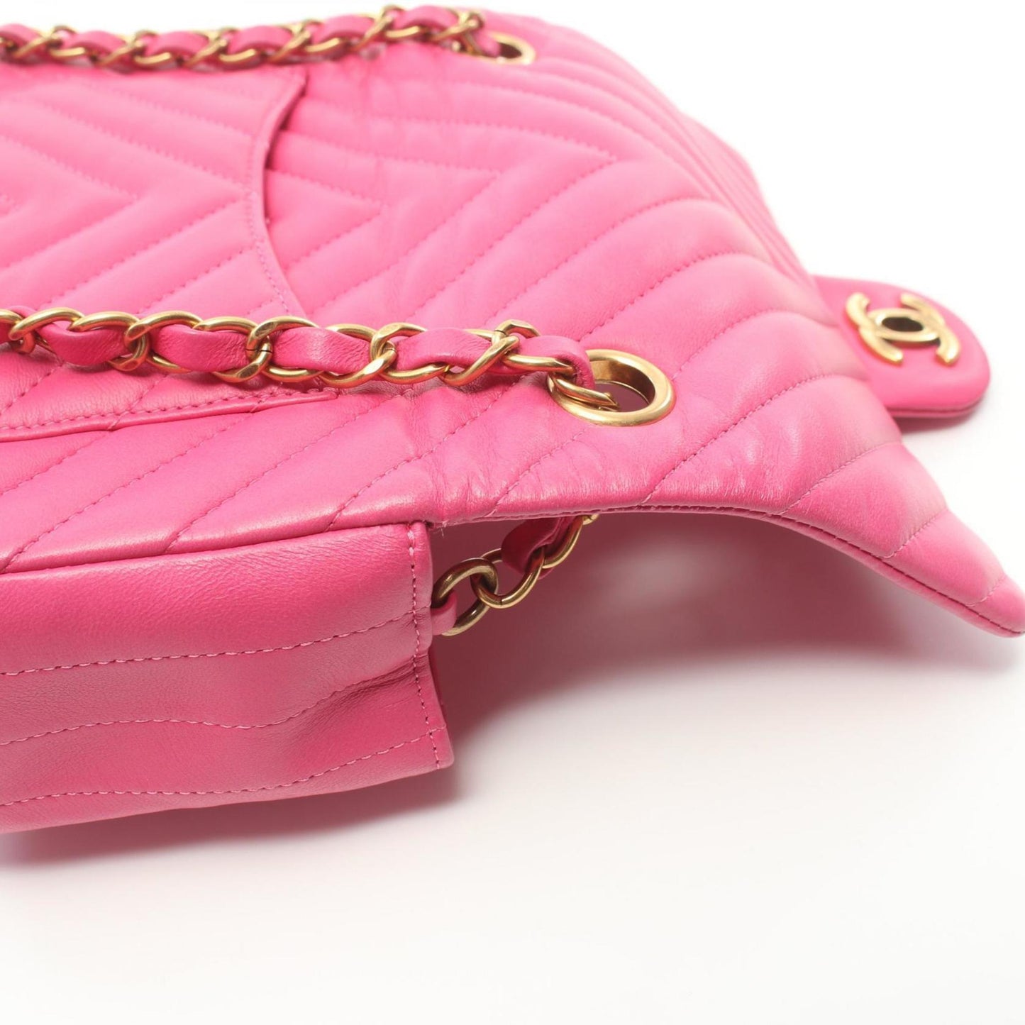 Chanel Mini Chevron Flap Bag Pink