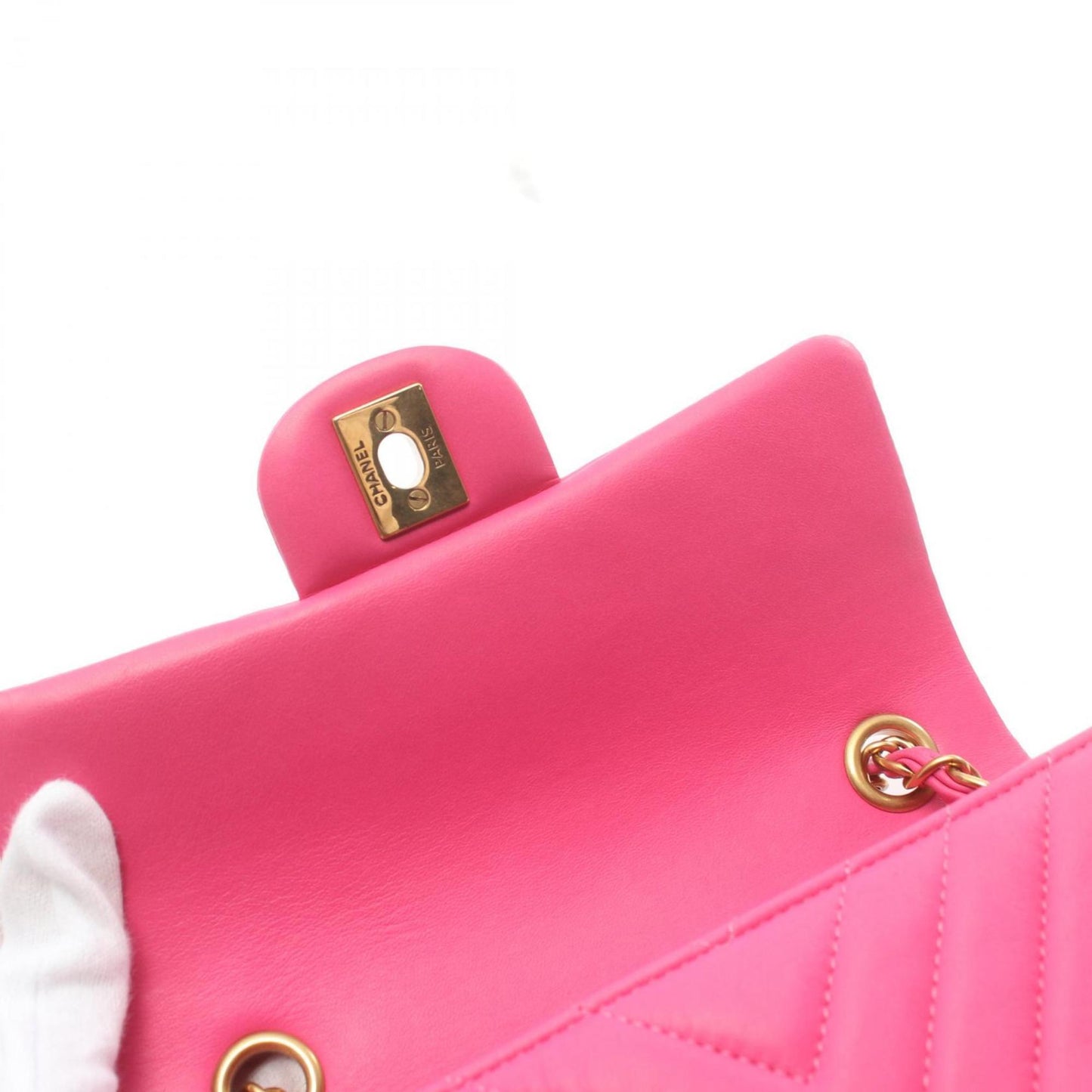 Chanel Mini Chevron Flap Bag Pink