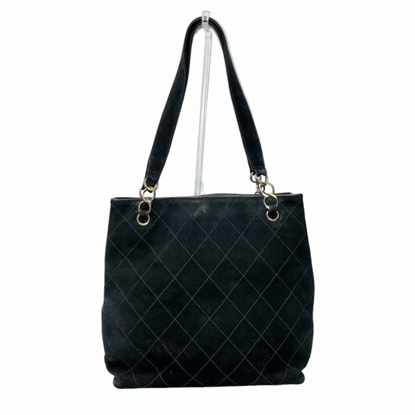 Chanel Classic Quilted Tote Suede Shoulder Bag