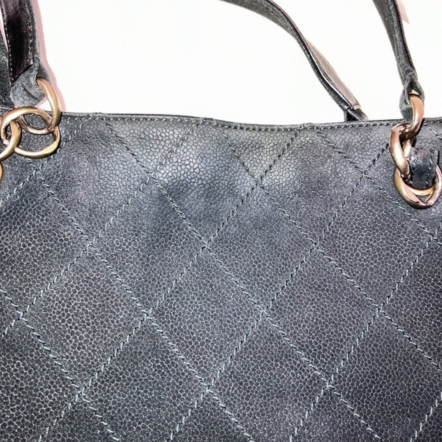 Chanel Classic Quilted Tote Suede Shoulder Bag