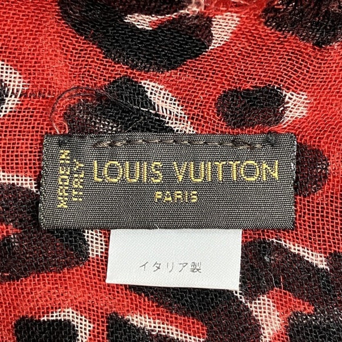 Leopard Print Scarf  Red  Black