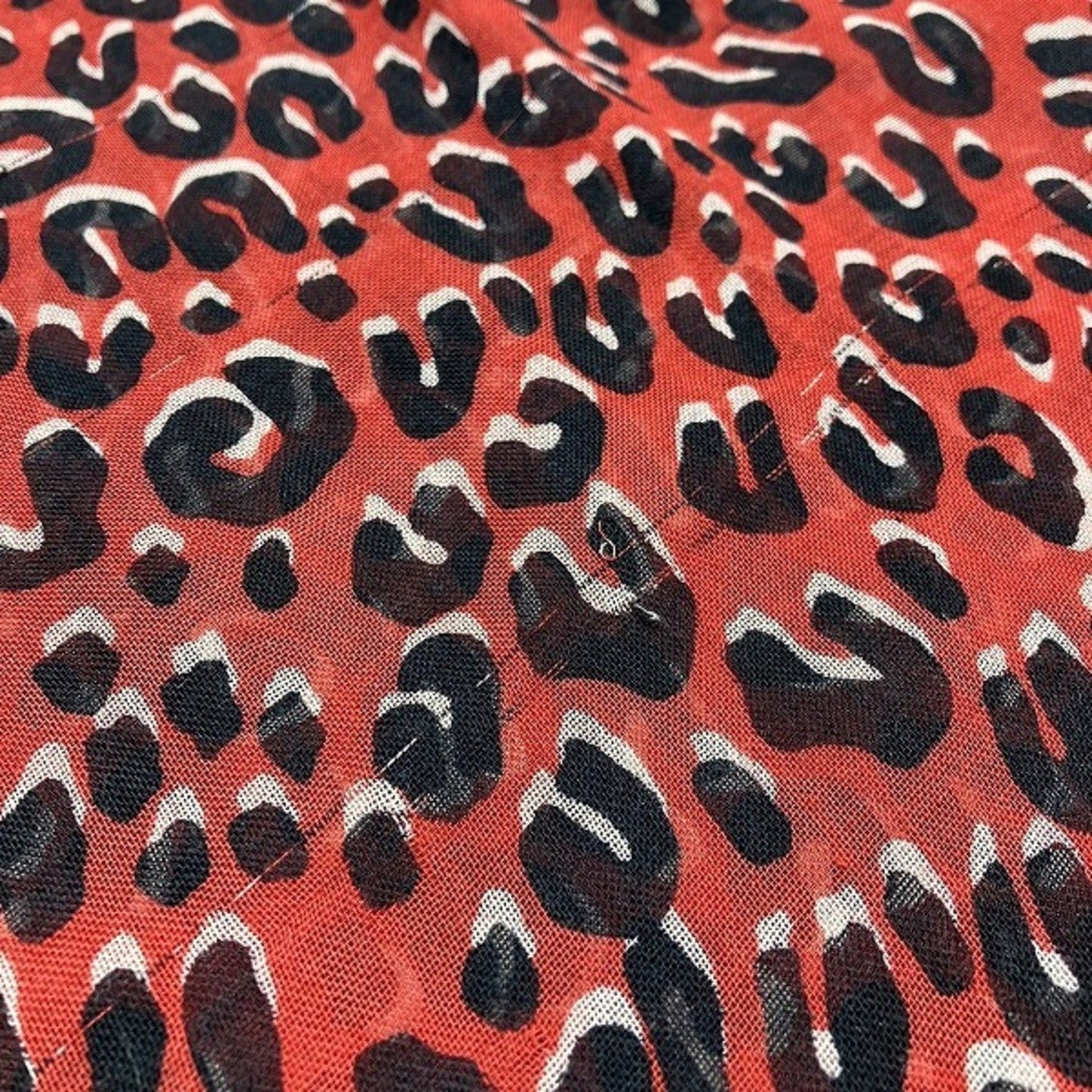 Leopard Print Scarf  Red  Black