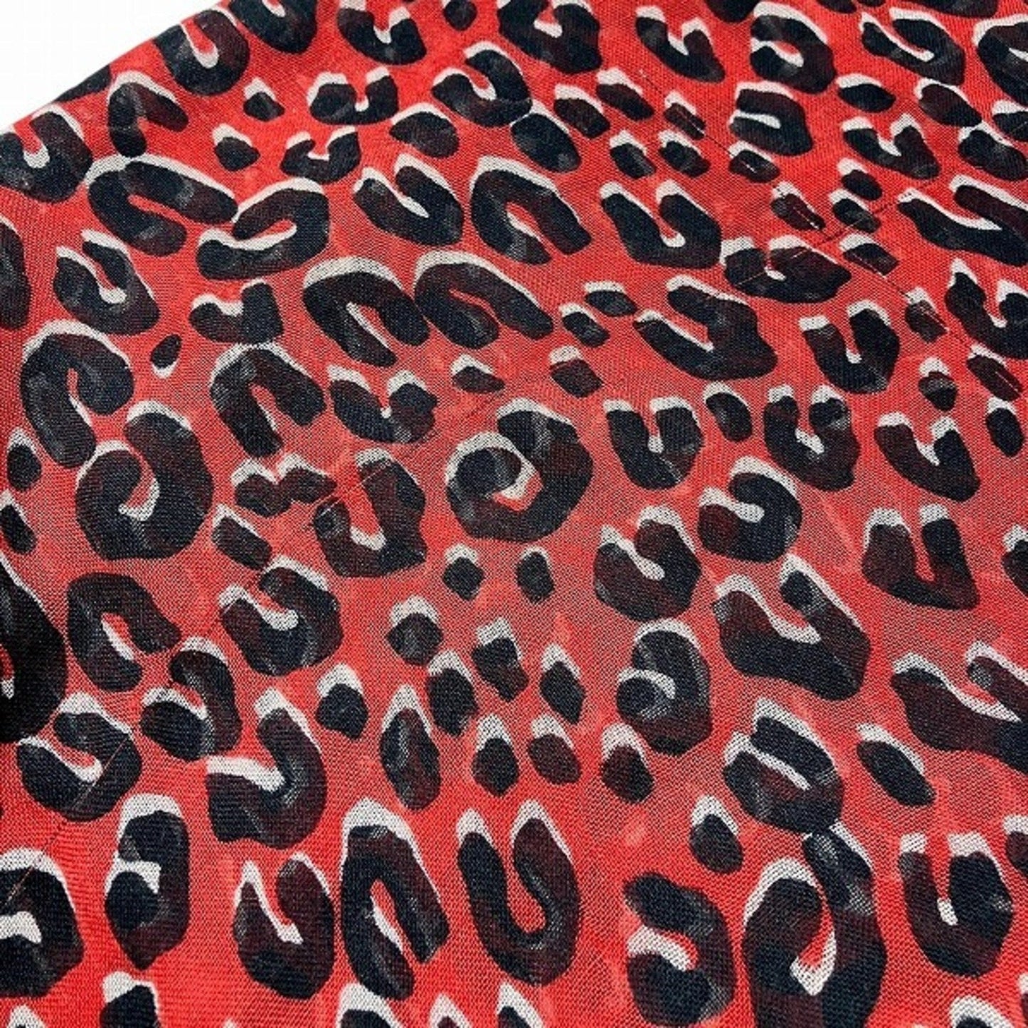 Leopard Print Scarf  Red  Black