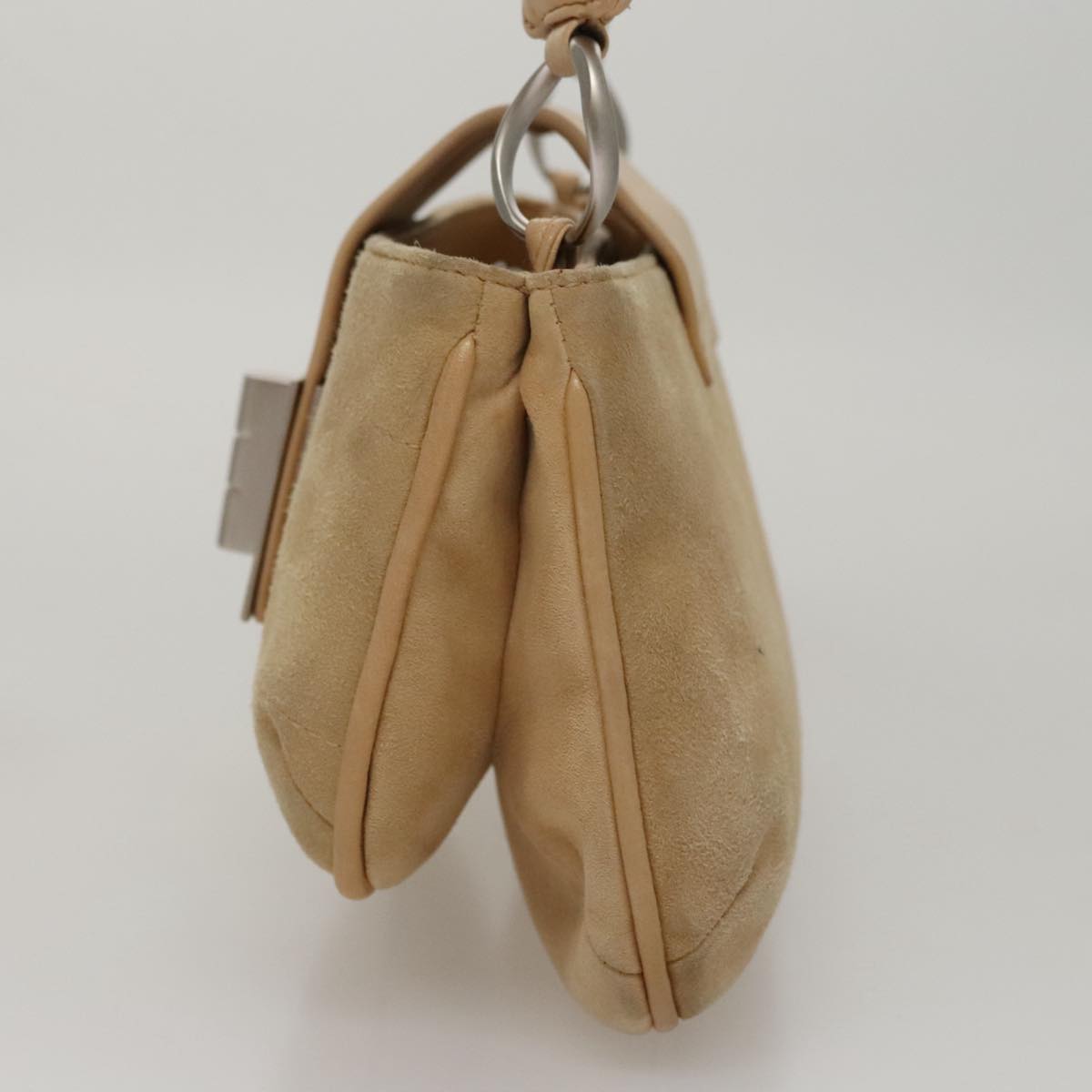 Chanel Suede Chocolate Bar Shoulder Bag with Chain Strap