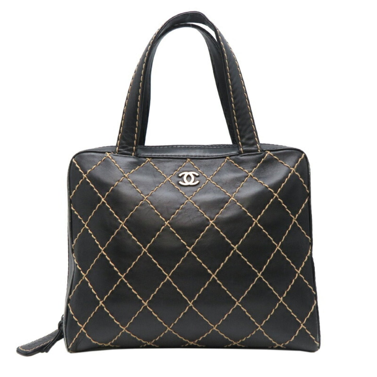 Chanel Elegant Leather Wild Stitch Bag with Dust Bag