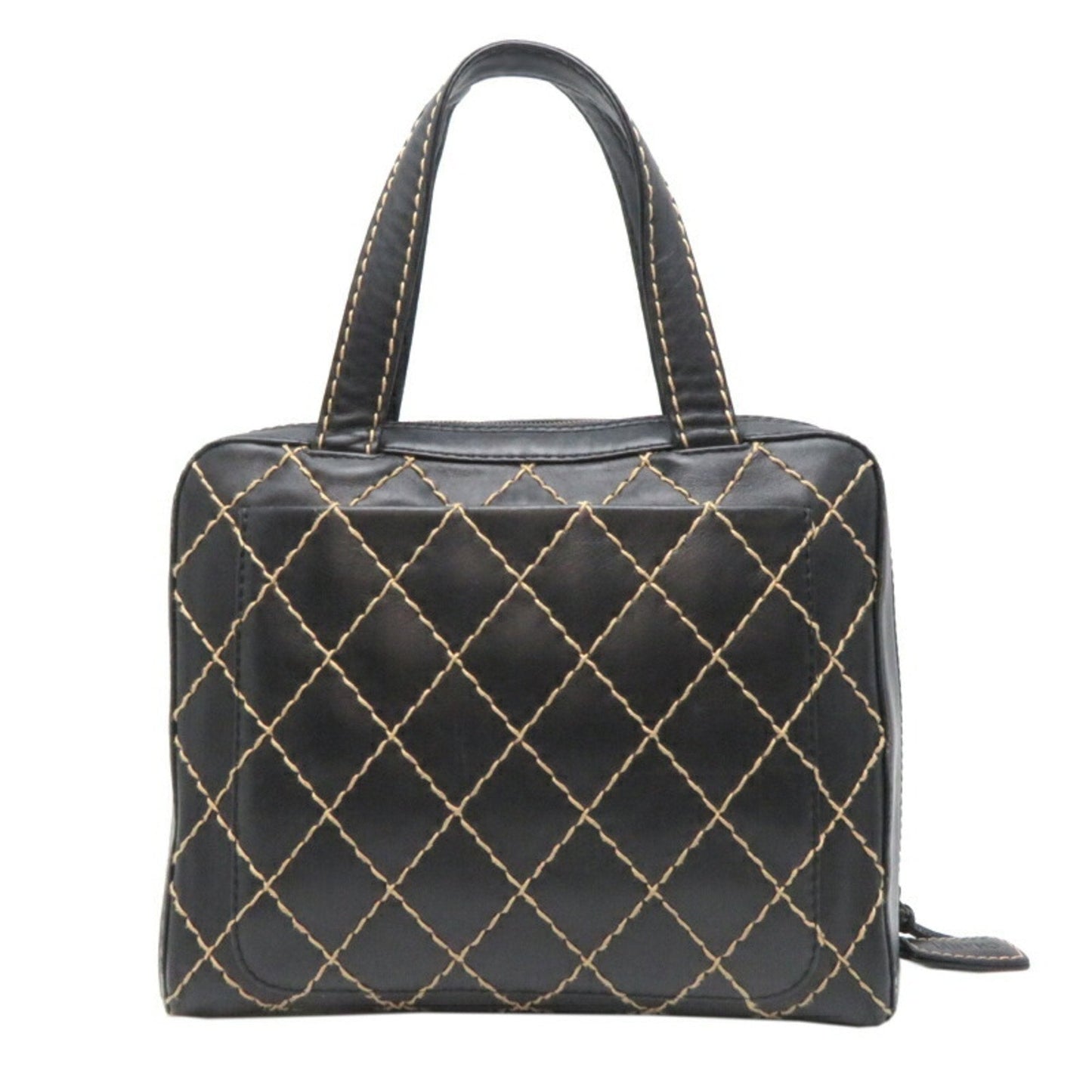 Chanel Elegant Leather Wild Stitch Bag with Dust Bag