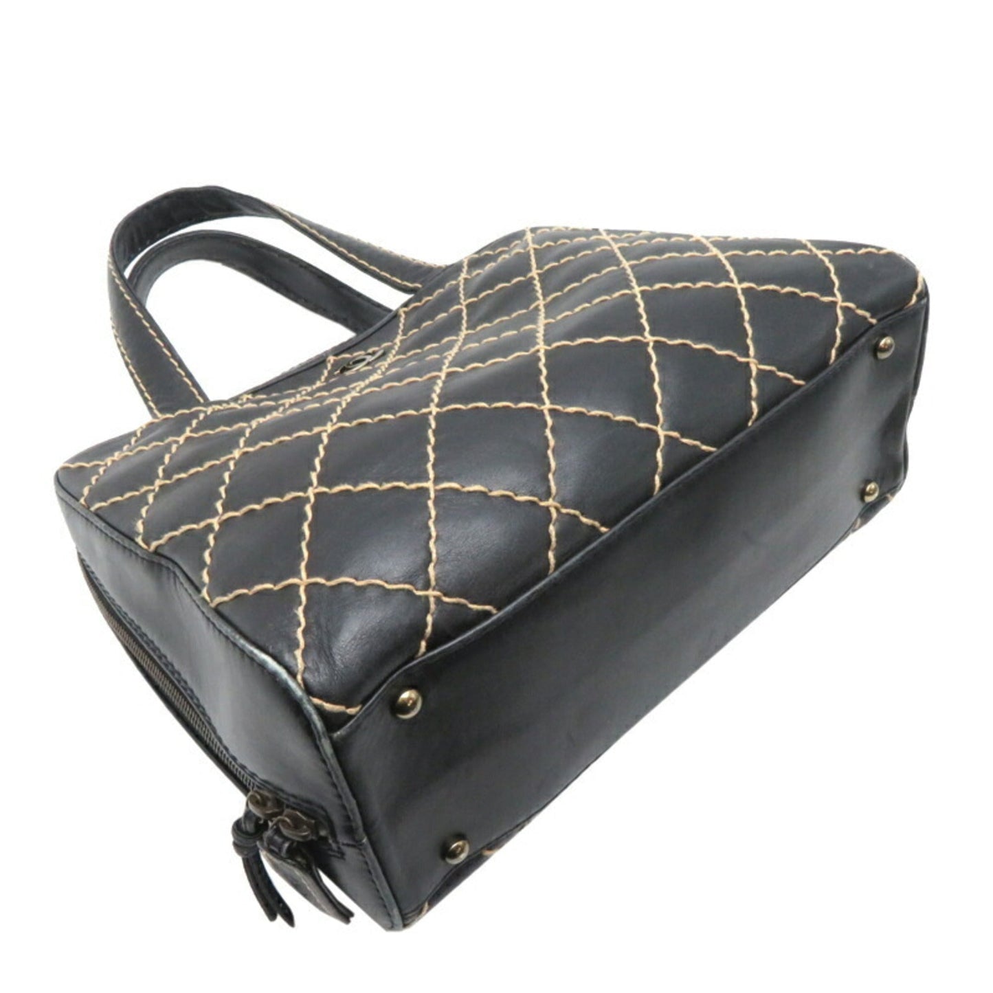 Chanel Elegant Leather Wild Stitch Bag with Dust Bag