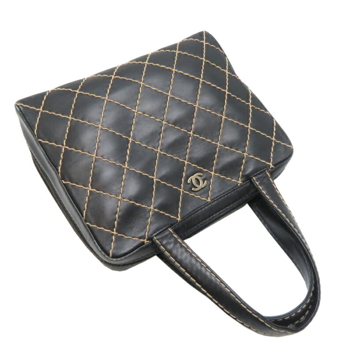Chanel Elegant Leather Wild Stitch Bag with Dust Bag
