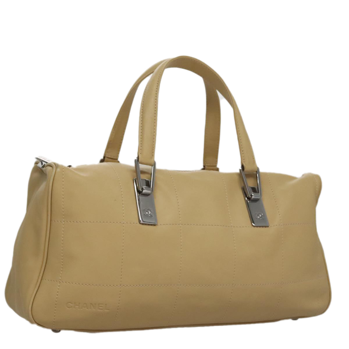 Chanel Quilted Leather Boston Bag Beige