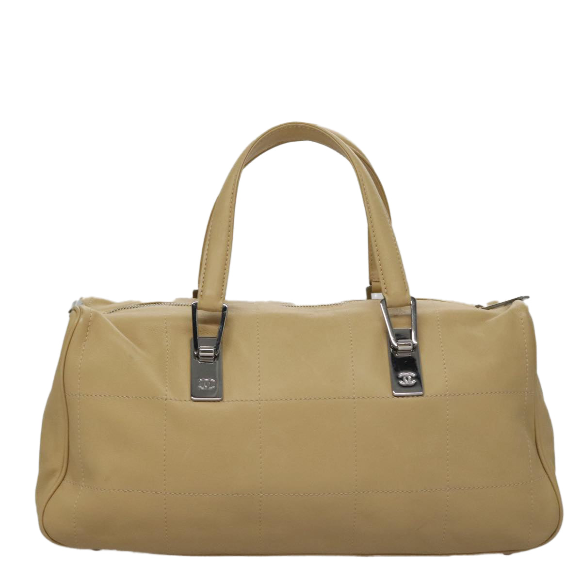 Chanel Quilted Leather Boston Bag Beige