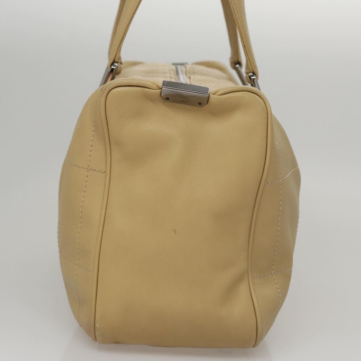 Chanel Quilted Leather Boston Bag Beige