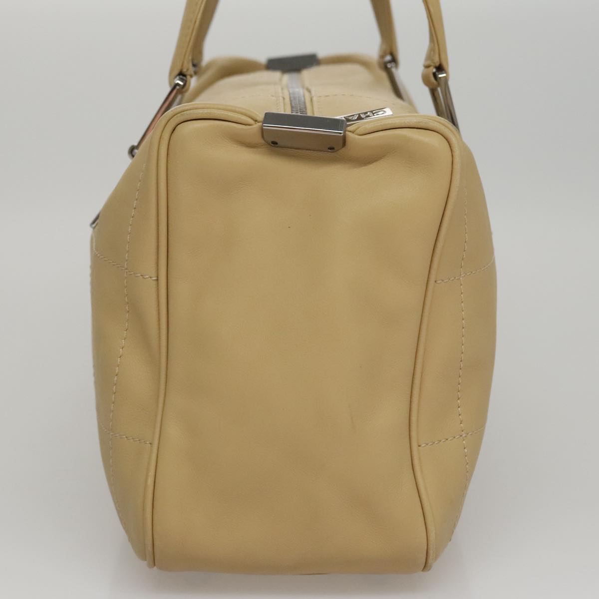 Chanel Quilted Leather Boston Bag Beige