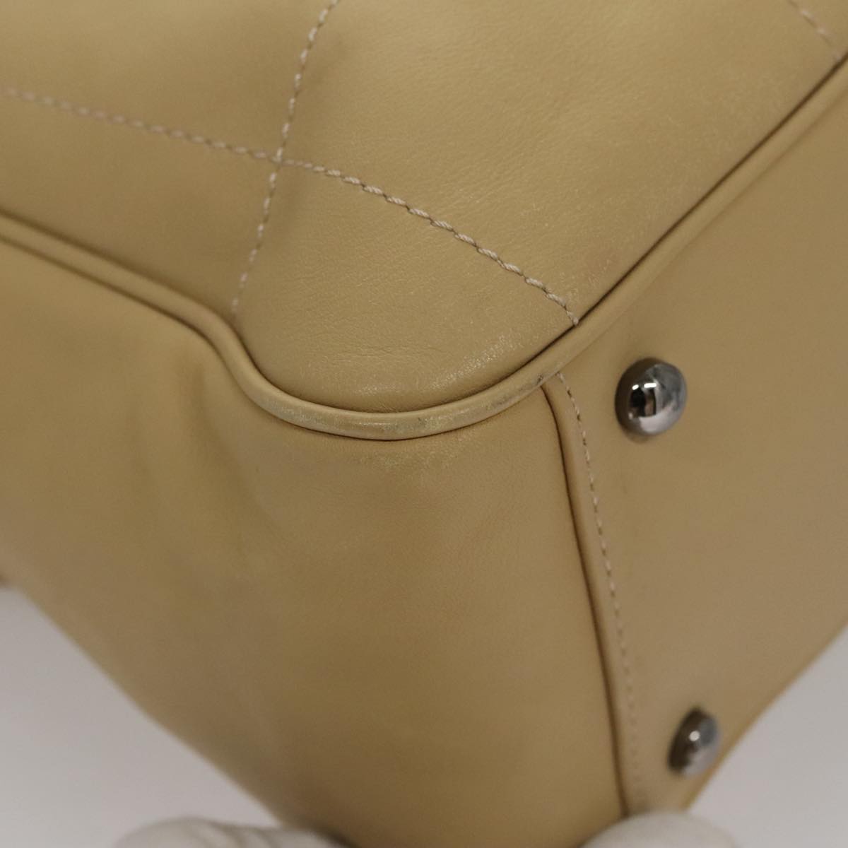 Chanel Quilted Leather Boston Bag Beige