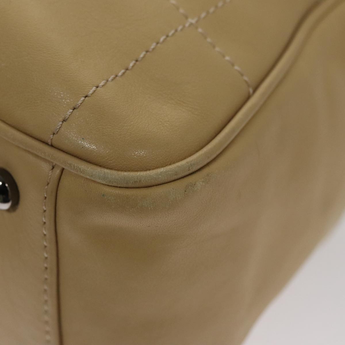 Chanel Quilted Leather Boston Bag Beige