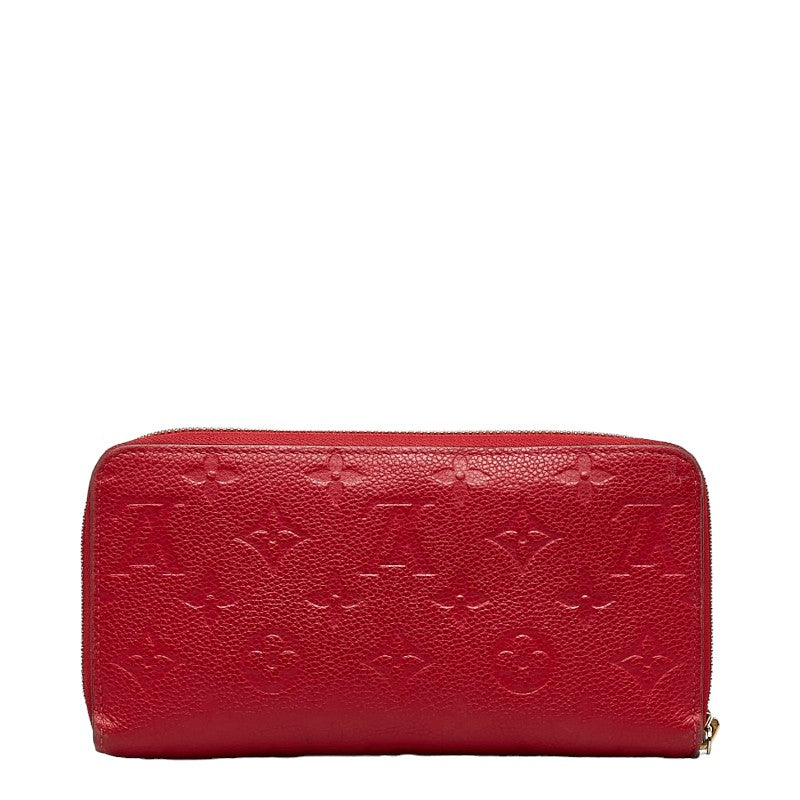 Louis Vuitton Monogram Implant Jeep Wallet Long Wallet M63691 Scarlet Red Car Friser Ladies Louis Vuitton