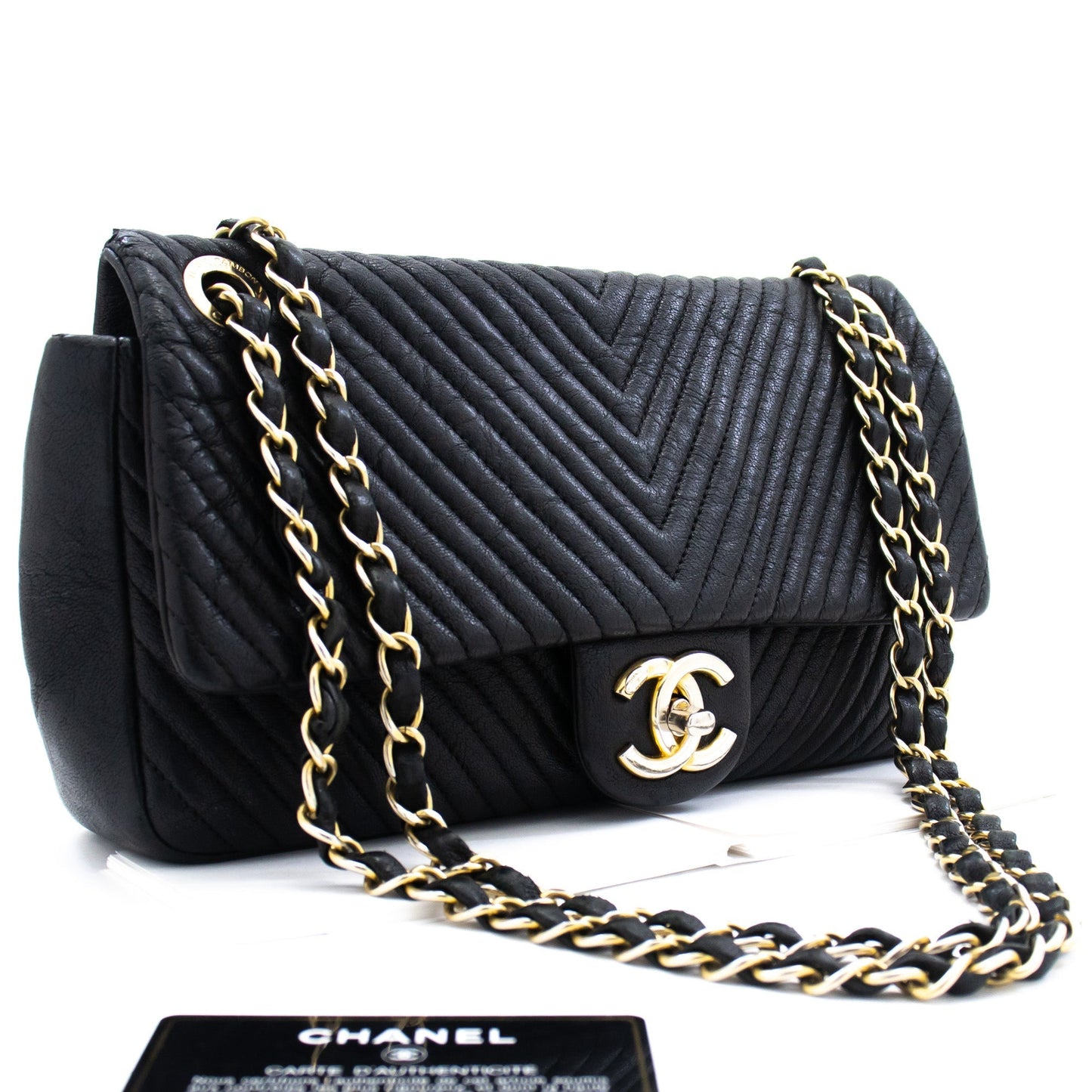 Chanel Chevron Quilted Shoulder Bag Classic Flap