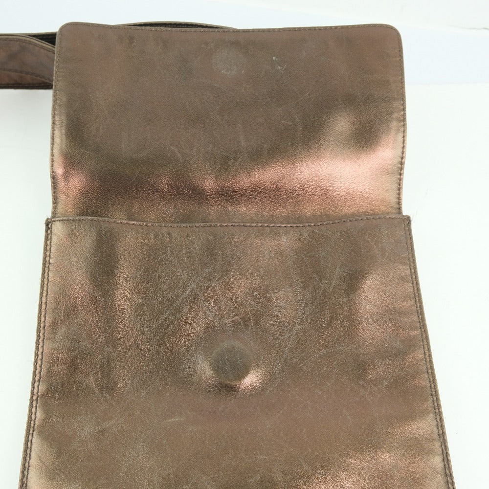 Chanel Metallic Leather Shoulder Bag Bronze
