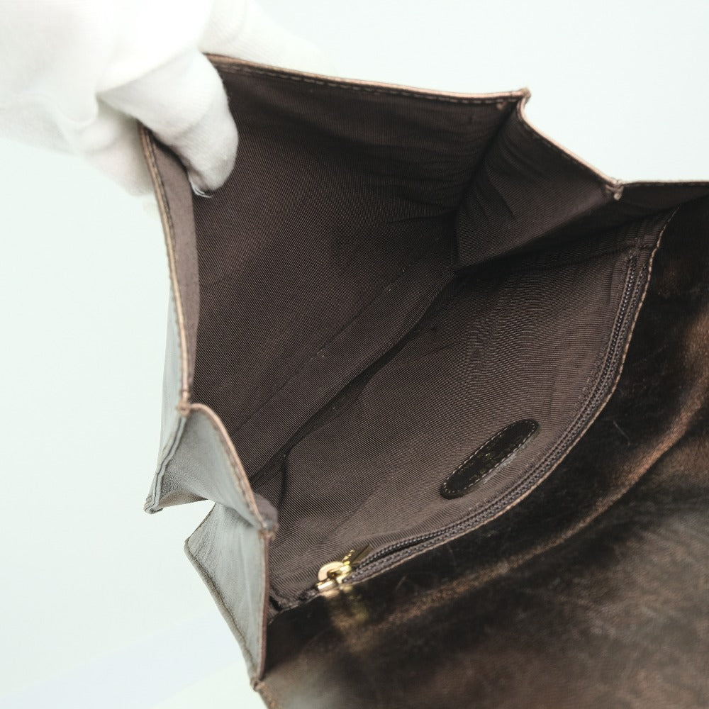 Chanel Metallic Leather Shoulder Bag Bronze