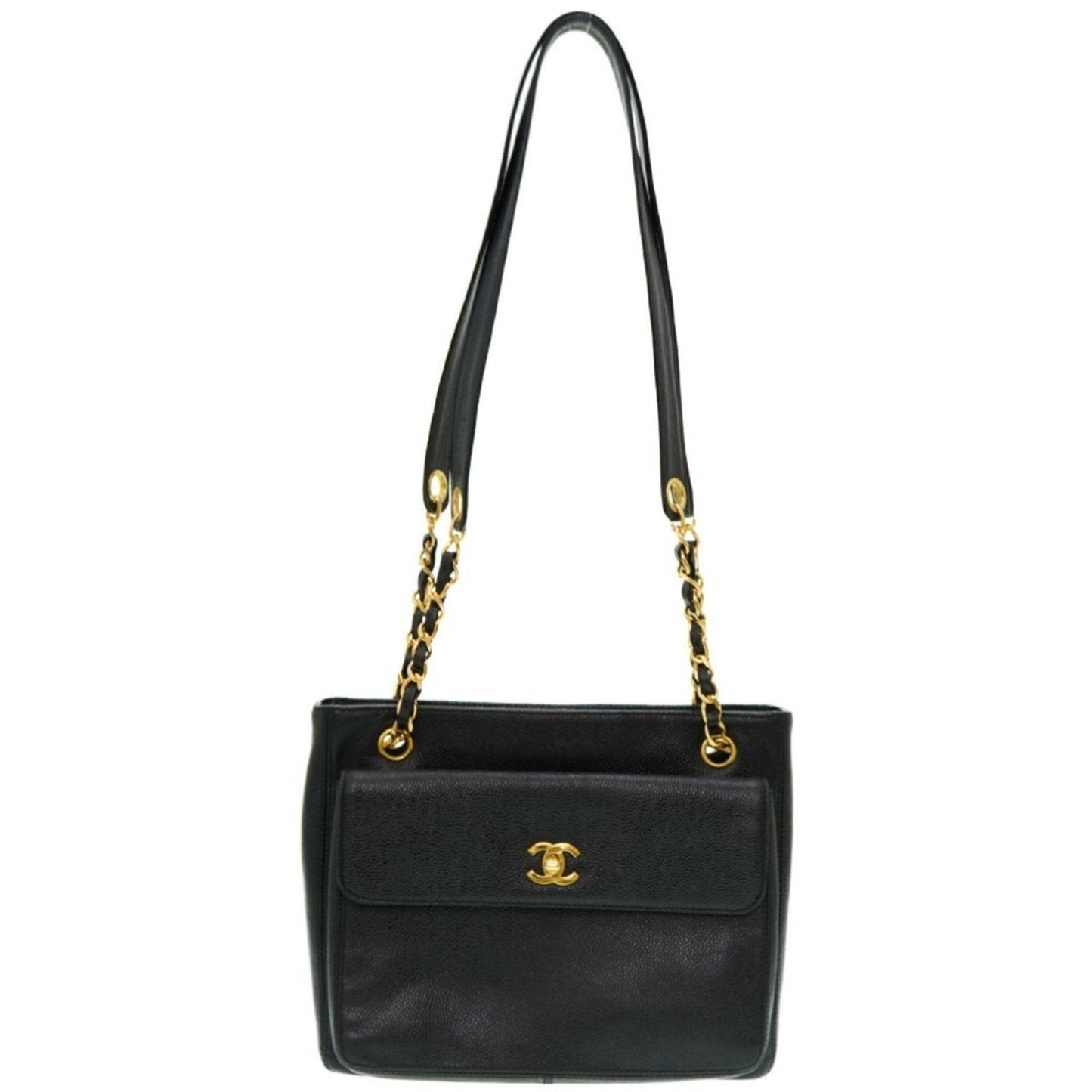 Chanel Black Caviar Leather Shoulder Bag