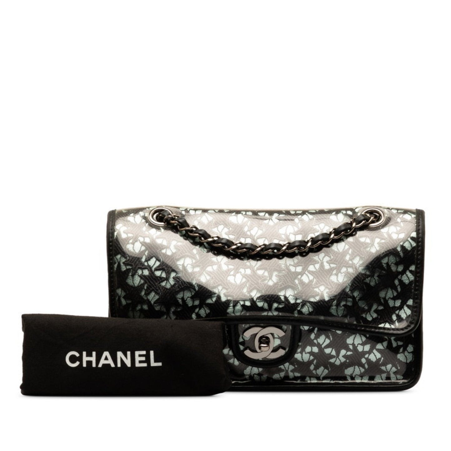 Chanel Classic Flap Bag LacePrint Patent Leather