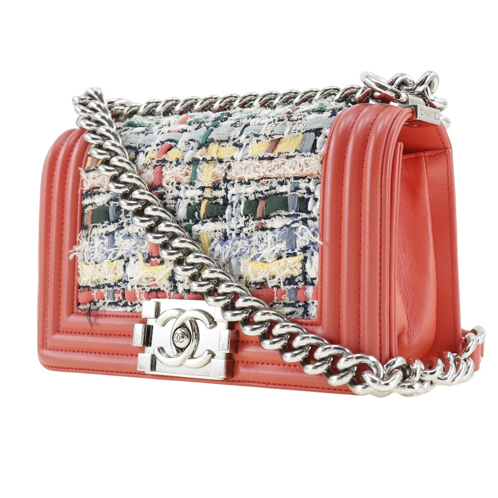 Chanel Boy Chanel Small Flap Bag Red Tweed