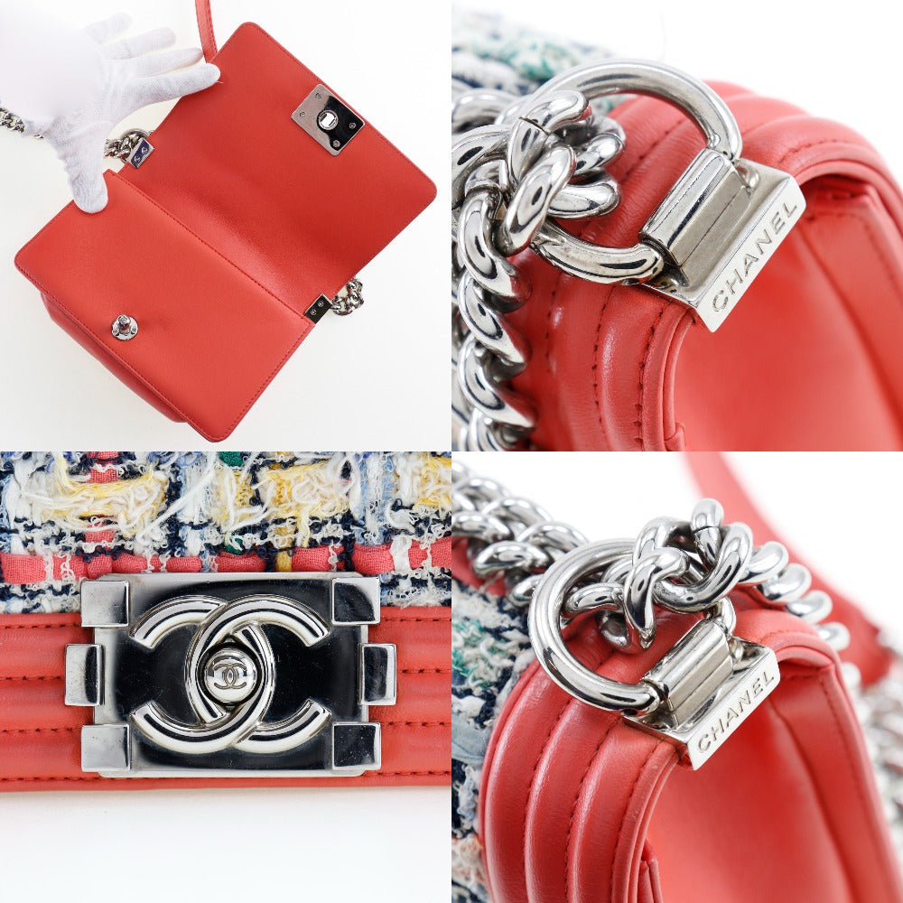 Chanel Boy Chanel Small Flap Bag Red Tweed