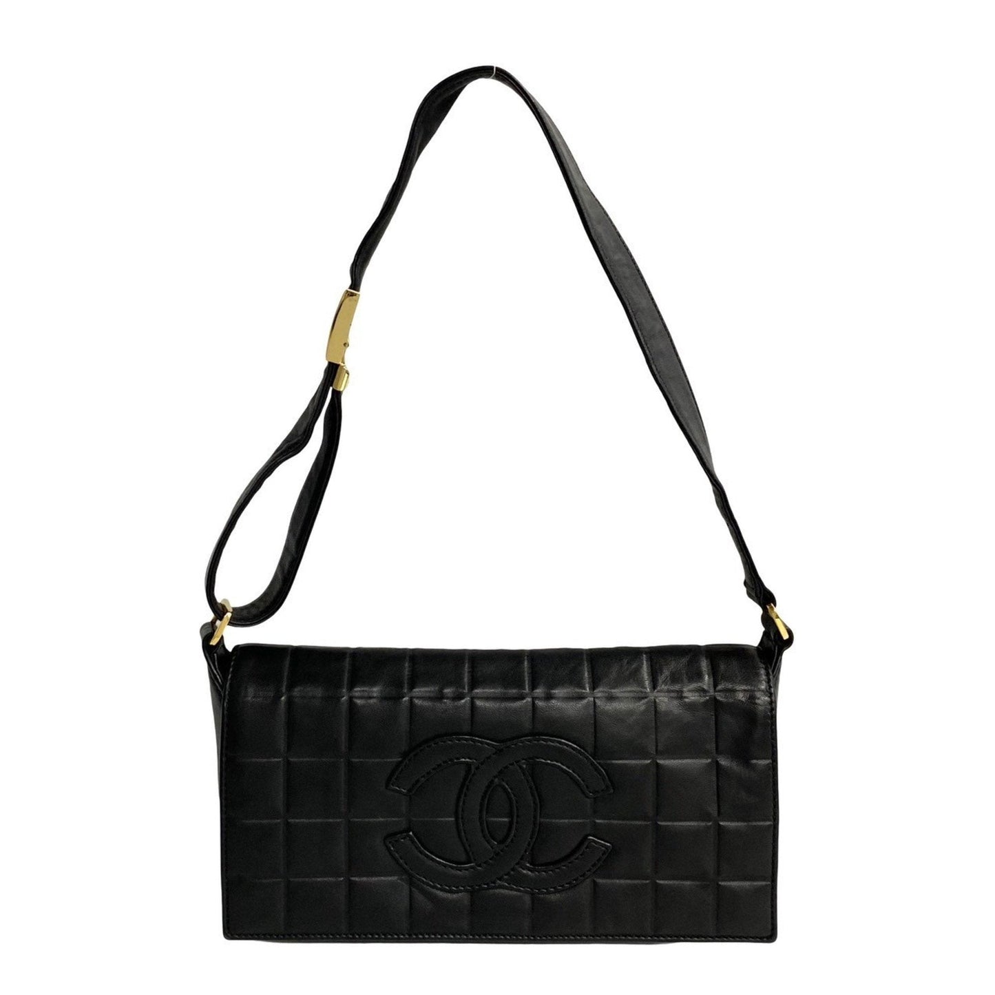 Chanel Quilted Leather Shoulder Bag Black Lambskin