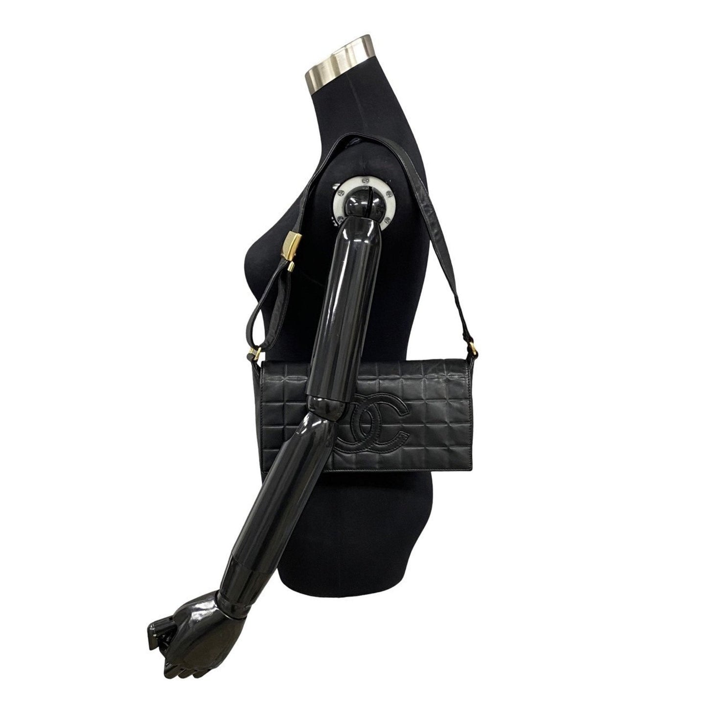 Chanel Quilted Leather Shoulder Bag Black Lambskin